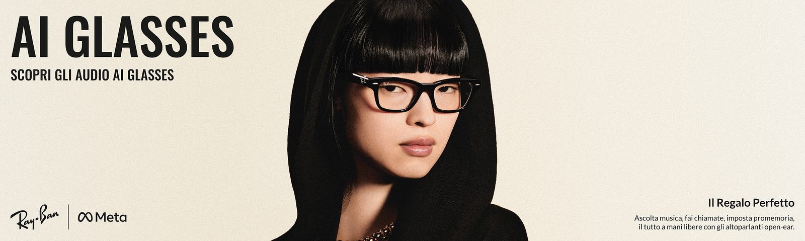 Ray-Ban Meta, occhiali smart con audio e Meta AI, disponibili da Ottica Perfetto a Pescara